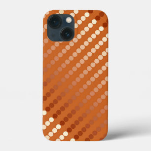 Satin dots - rust and copper iPhone 13 mini case