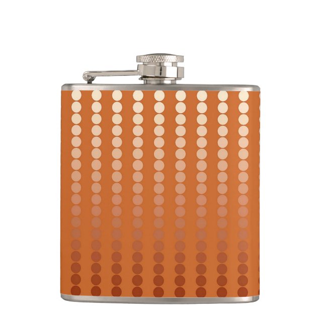 Satin dots - rust and copper hip flask (Front)