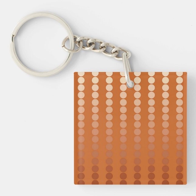 Satin dots - rust and copper key ring (Front)