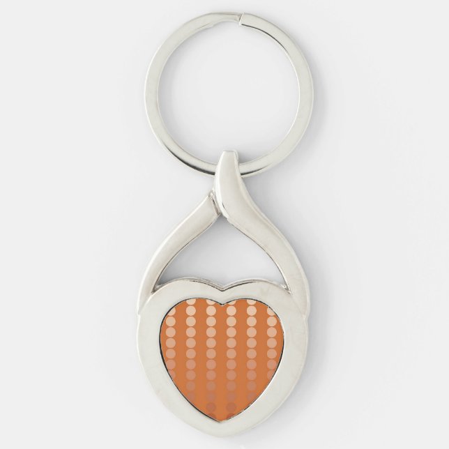 Satin dots - rust and copper key ring (Front)