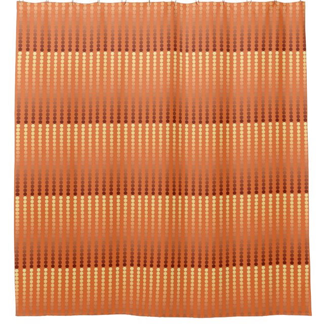 Satin dots - rust and gold shower curtain (Front)