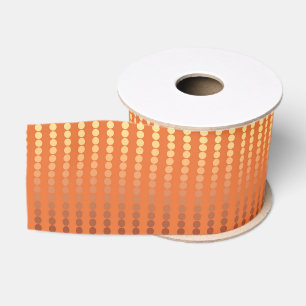 Satin Dots, Rust Brown and Gold Grosgrain Ribbon