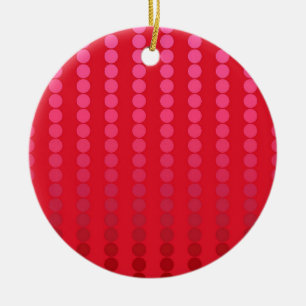 Satin dots - shades of deep red ceramic tree decoration