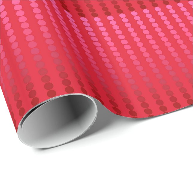 Satin dots - shades of deep red wrapping paper (Roll Corner)