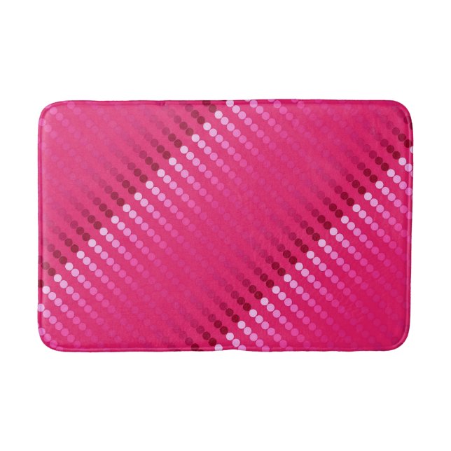 Satin dots - shades of fuchsia pink bath mat (Front)