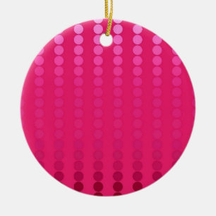 Satin dots - shades of fuchsia pink ceramic tree decoration