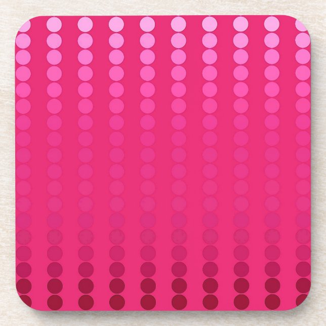 Satin dots - shades of fuchsia pink coaster (Front)