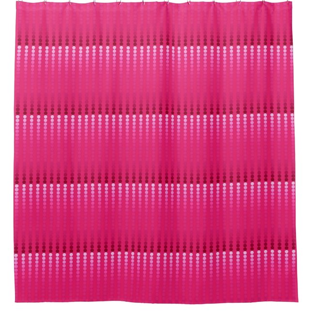 Satin dots - shades of fuchsia pink shower curtain (Front)