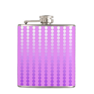 Satin dots - shades of orchid hip flask