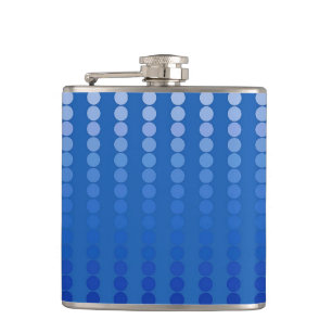 Satin dots - shades of steel blue hip flask