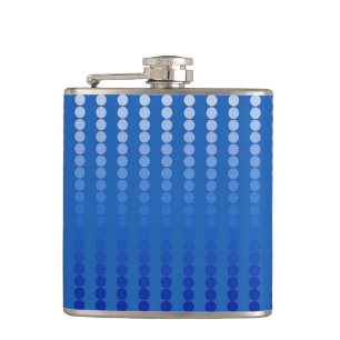 Satin dots - shades of steel blue hip flask