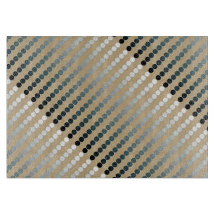 Satin dots - taupe and pewter grey cutting board