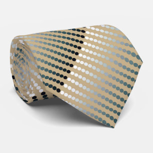 Satin dots - taupe and pewter grey tie