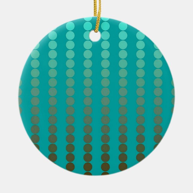 Satin dots - turquoise and pewter grey ceramic tree decoration (Front)