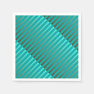 Satin dots - turquoise and pewter grey napkin