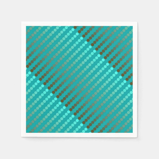 Satin dots - turquoise and pewter grey napkin (Front)