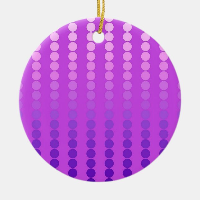 Satin dots - violet and orchid ceramic tree decoration (Front)