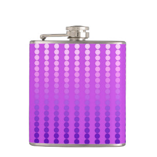 Satin dots - violet and orchid hip flask