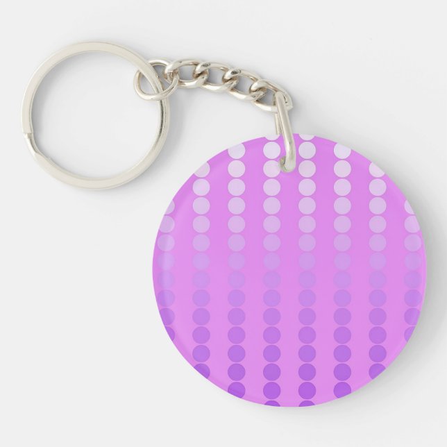 Satin dots - violet and orchid key ring (Front)