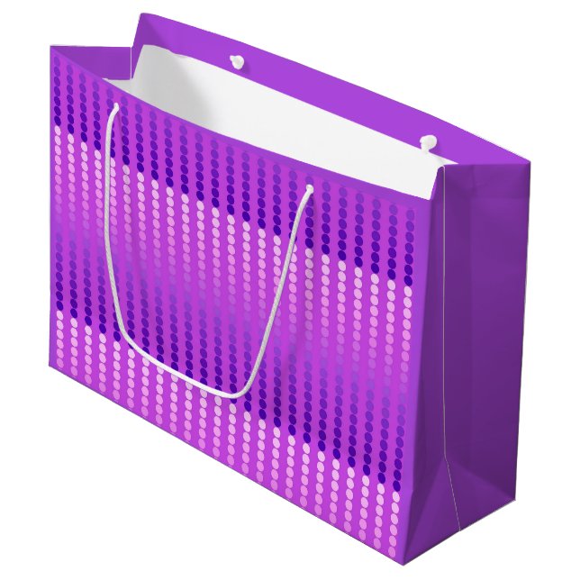 Satin dots - violet and orchid large gift bag (Front Angled)