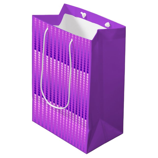 Satin dots - violet and orchid medium gift bag (Front Angled)