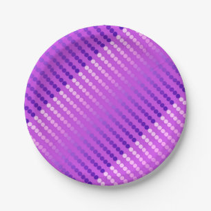 Satin dots - violet and orchid paper plate