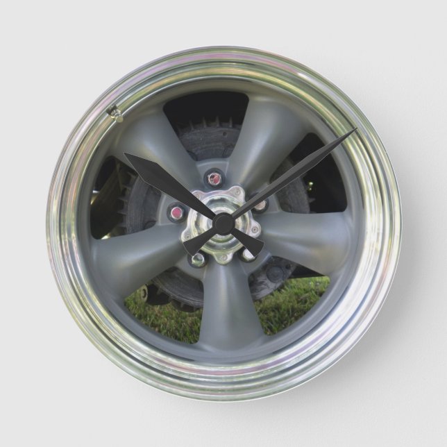 Satin Finish Five Spoke Wheel Clock (Front)