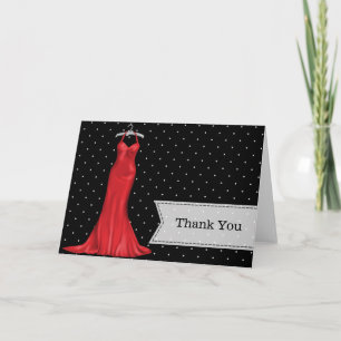 Satin gown thank you card