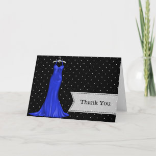 Satin gown thank you card
