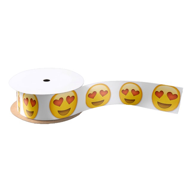 Satin "heart eye" emoji ribbon (Spool)