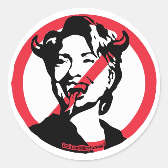 Satin Hillary Anti-Hillary Sticker (Front)