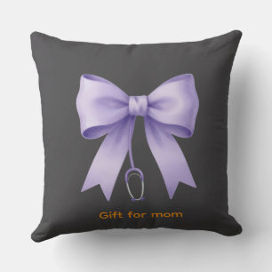 Satin Lavender Stethoscope Bow Cushion
