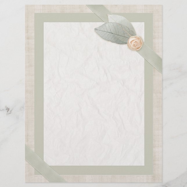 Satin, Paper And Fabric Collage stationery (Front)
