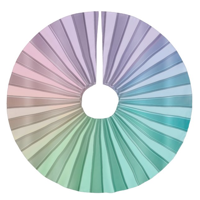 Satin Pastel Rainbow Pattern Tree Skirt (Front)