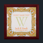 Satin Pearls Lace Wedding Anniversary Gift Box<br><div class="desc">Unique and Stylish fractals and pearls fusion lace corner borders on satin white - Exquisite and elegant custom Wedding, Anniversary or engagement present. Personalise with names, anniversary date and monogram or numbers - made into a wonderful wooden gift box to keep trinkets, jewellery box for your special keepsakes. Makes a...</div>