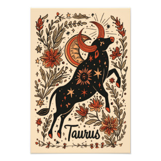 Satin Photo Paper Taurus Celestial Zodiac Print