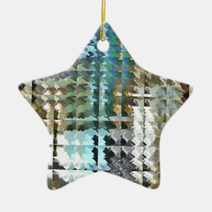 Satin Quilt Ceramic Tree Decoration
