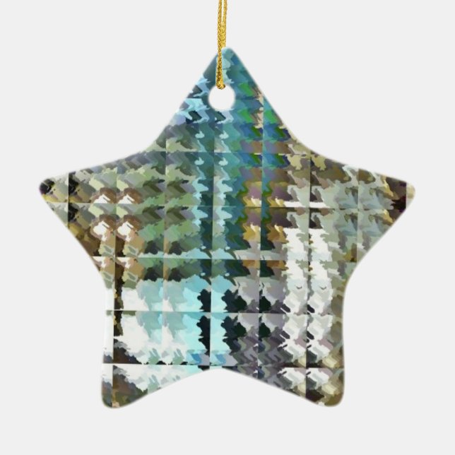 Satin Quilt   Ceramic Tree Decoration (Front)