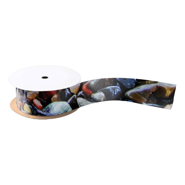 Satin Ribbon colourful stones (Spool)