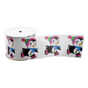 Satin Ribbon/Cute Penguins Ribbon