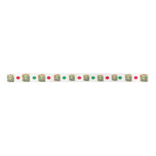 Satin Ribbon Dots Green and Red