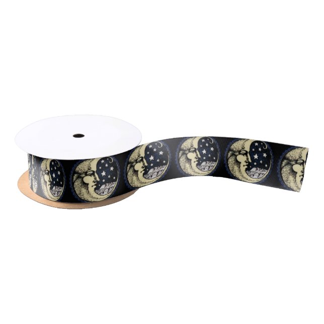 SATIN RIBBON vintage-illustration-moon-with-stars (Spool)