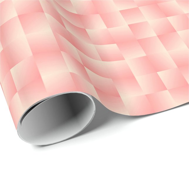 Satin Ribbons - Peach pink Wrapping Paper (Roll Corner)