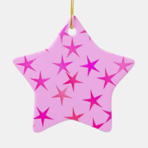 Satin stars, orchid on pale pink ceramic tree decoration