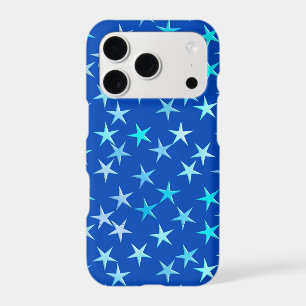 Satin stars, pale blue on cobalt