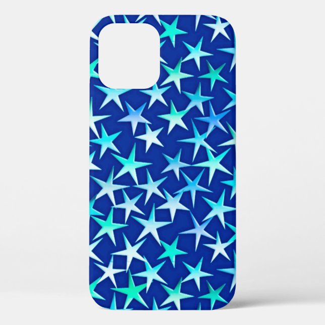 Satin stars, pale blue on cobalt Case-Mate iPhone case (Back)