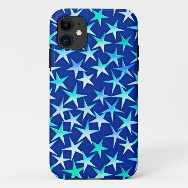 Satin stars, pale blue on cobalt Case-Mate iPhone case (Back)