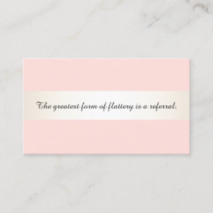 Satin Stripe Pink Beauty Salon & Spa Referral Card