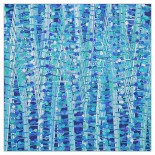 Satin Stripes and Dots Abstract, Cobalt Blue Fabric