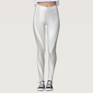 Satin White Leggings
